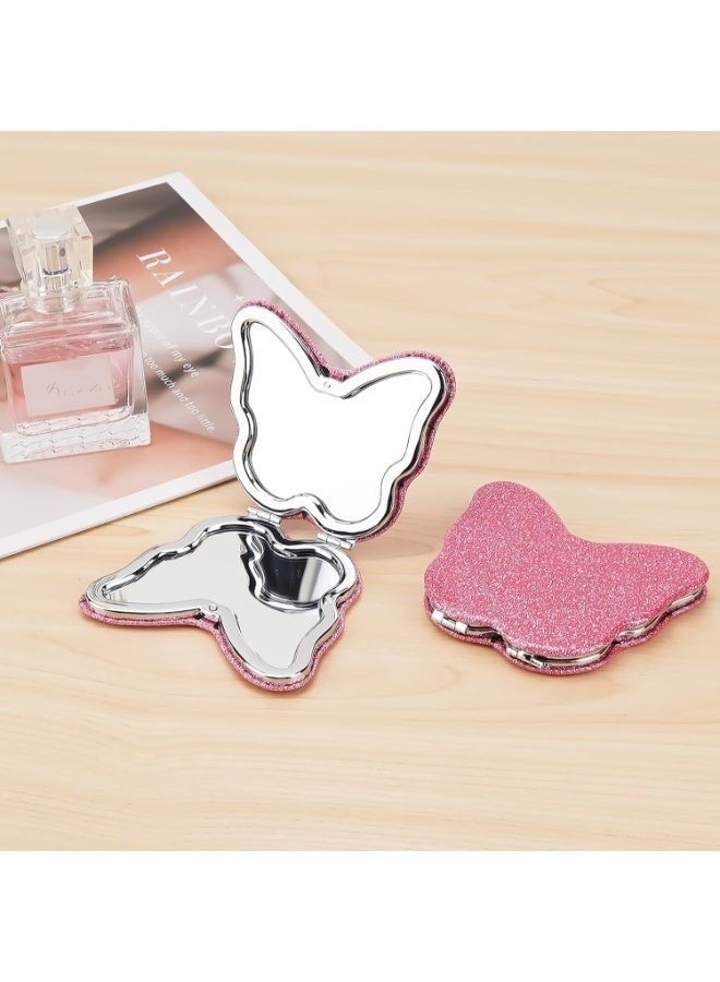 Pocket-Sized Butterfly-Shaped Vanity Mirror – Double-Sided Foldable Travel Mirror for Makeup & Skincare - Image 2